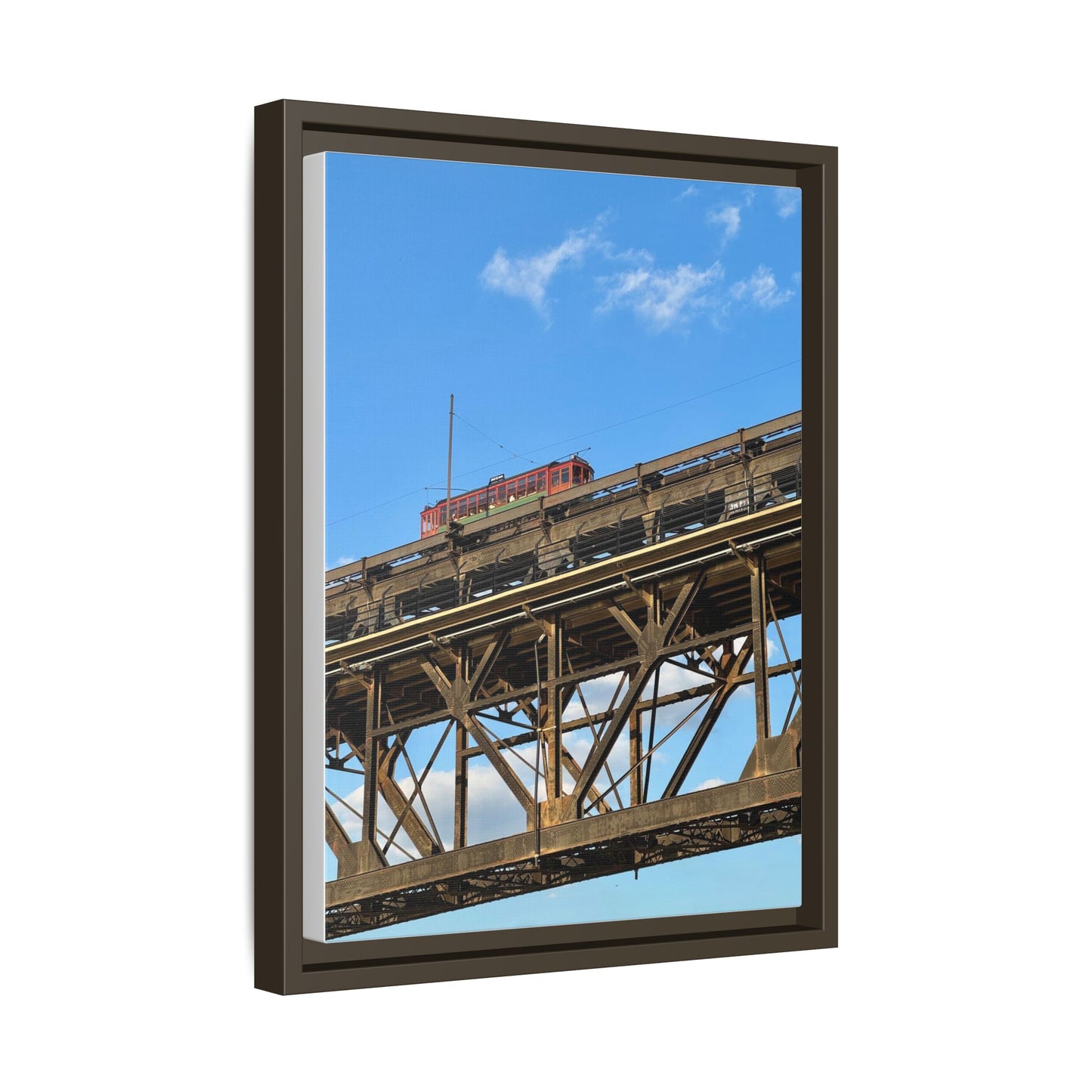 Framed Art Print, Vibrant Wall Decor for Home or Office, Gift for Train Lovers, Urban Landscape Art, Modern Decor