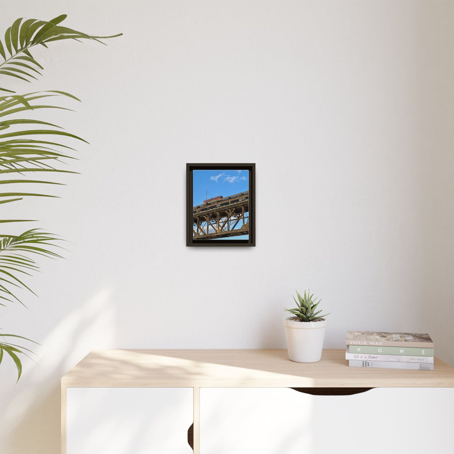 Framed Art Print, Vibrant Wall Decor for Home or Office, Gift for Train Lovers, Urban Landscape Art, Modern Decor