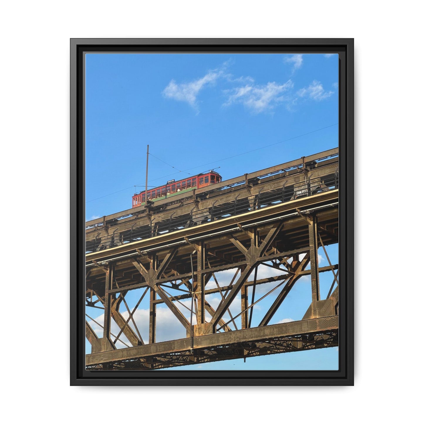 Framed Art Print, Vibrant Wall Decor for Home or Office, Gift for Train Lovers, Urban Landscape Art, Modern Decor