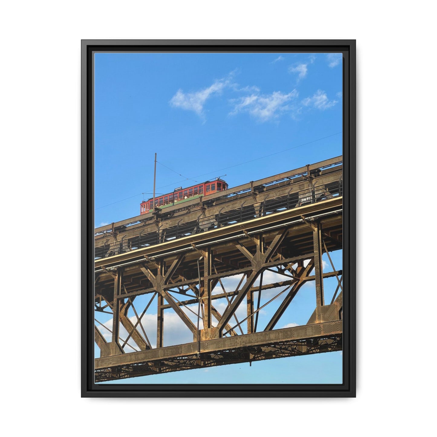 Framed Art Print, Vibrant Wall Decor for Home or Office, Gift for Train Lovers, Urban Landscape Art, Modern Decor