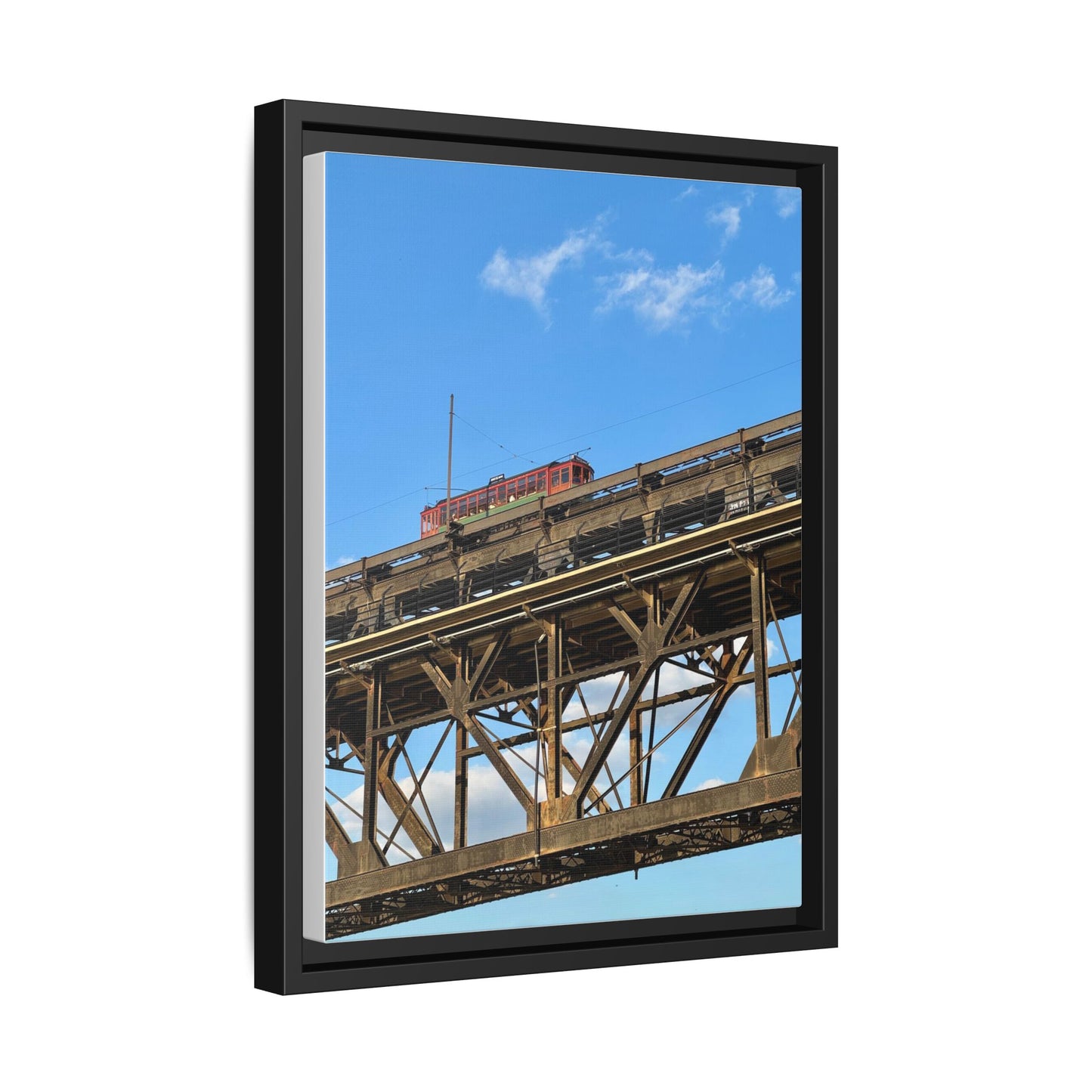 Framed Art Print, Vibrant Wall Decor for Home or Office, Gift for Train Lovers, Urban Landscape Art, Modern Decor