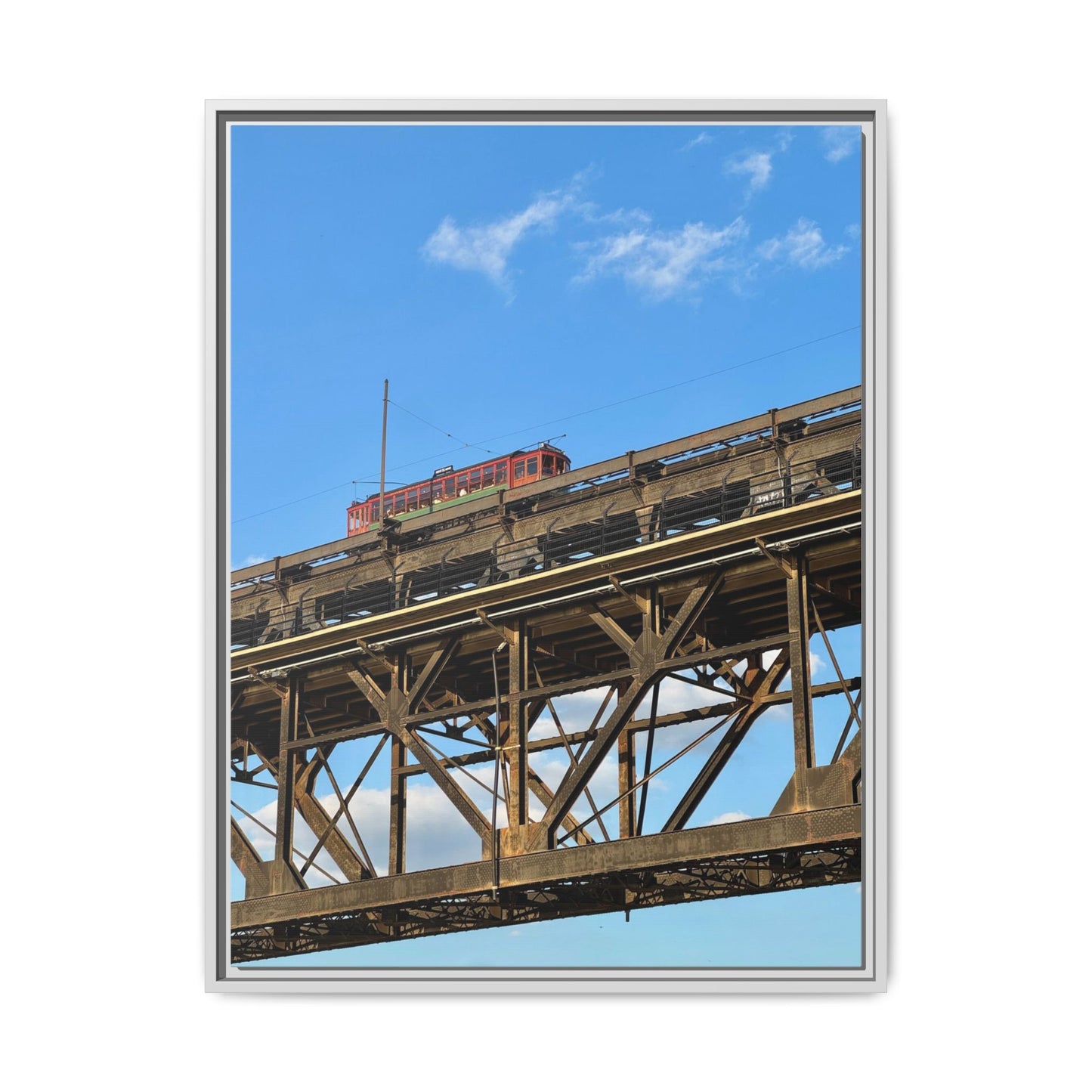 Framed Art Print, Vibrant Wall Decor for Home or Office, Gift for Train Lovers, Urban Landscape Art, Modern Decor