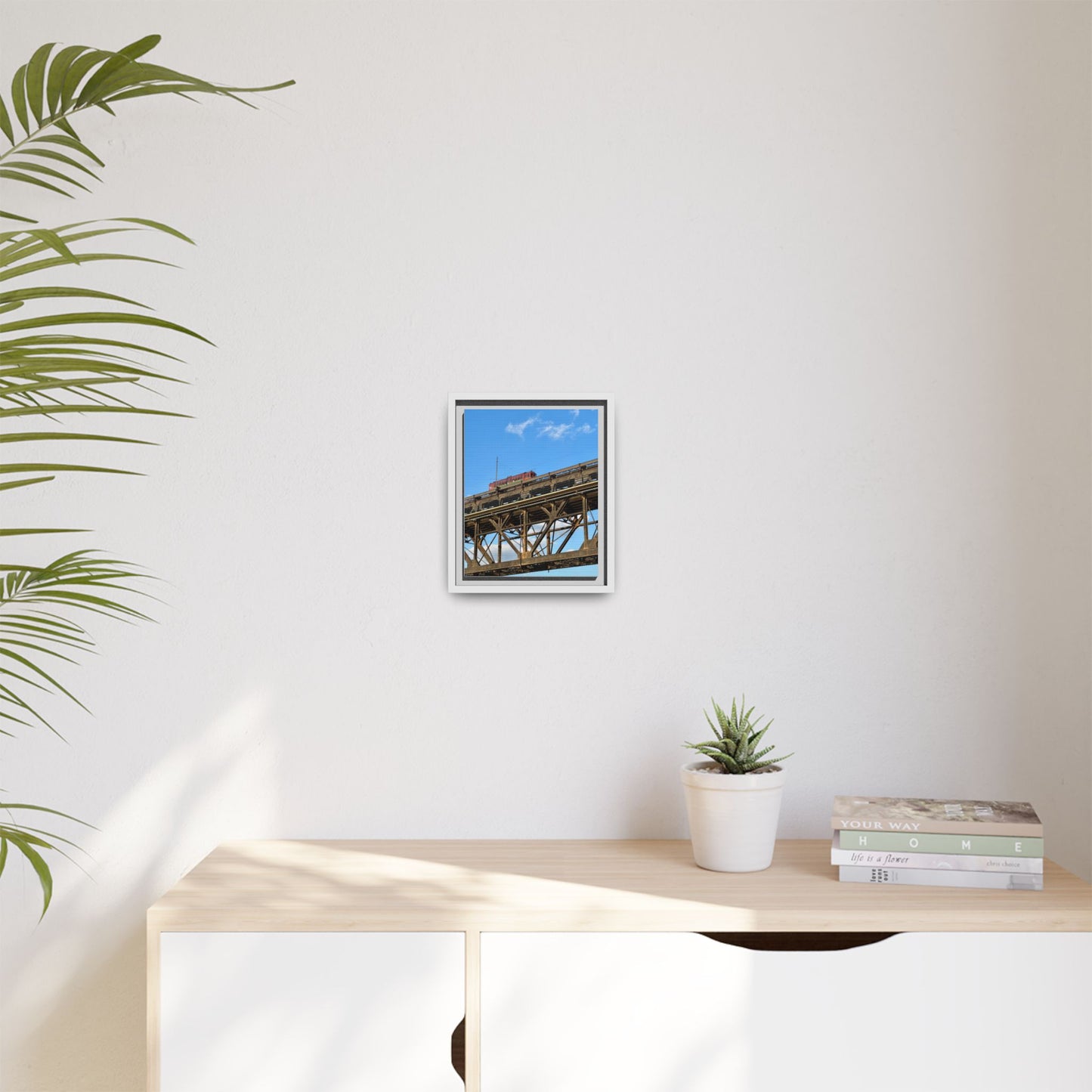 Framed Art Print, Vibrant Wall Decor for Home or Office, Gift for Train Lovers, Urban Landscape Art, Modern Decor