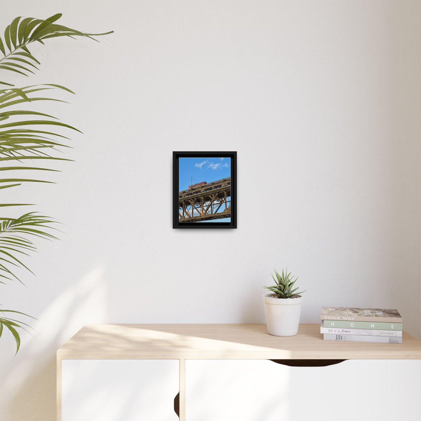 Framed Art Print, Vibrant Wall Decor for Home or Office, Gift for Train Lovers, Urban Landscape Art, Modern Decor