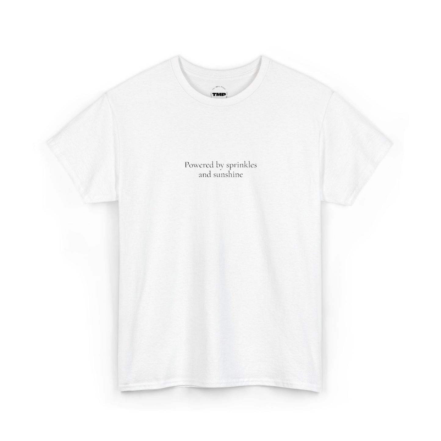 Powered by Sprinkles and Sunshine Unisex Heavy Cotton Tee, Inspirational T-Shirt, Everyday Comfort