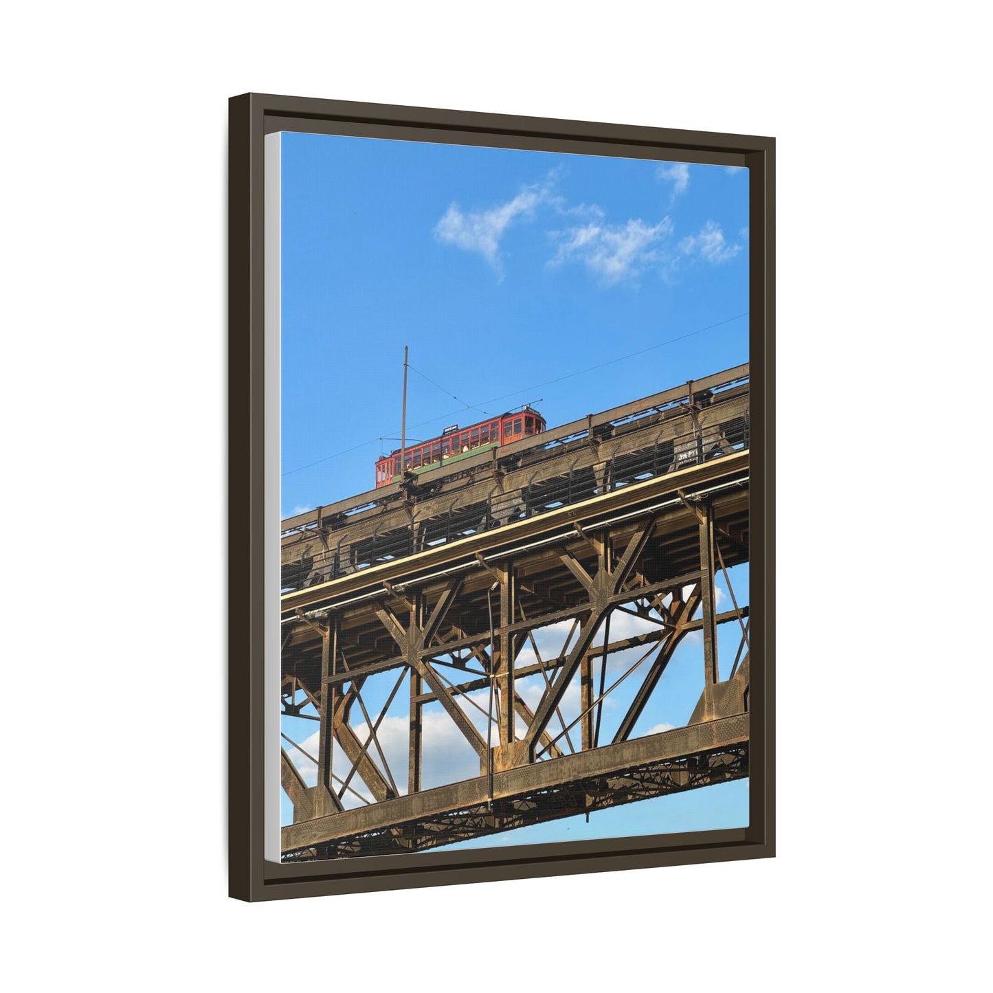 Framed Art Print, Vibrant Wall Decor for Home or Office, Gift for Train Lovers, Urban Landscape Art, Modern Decor