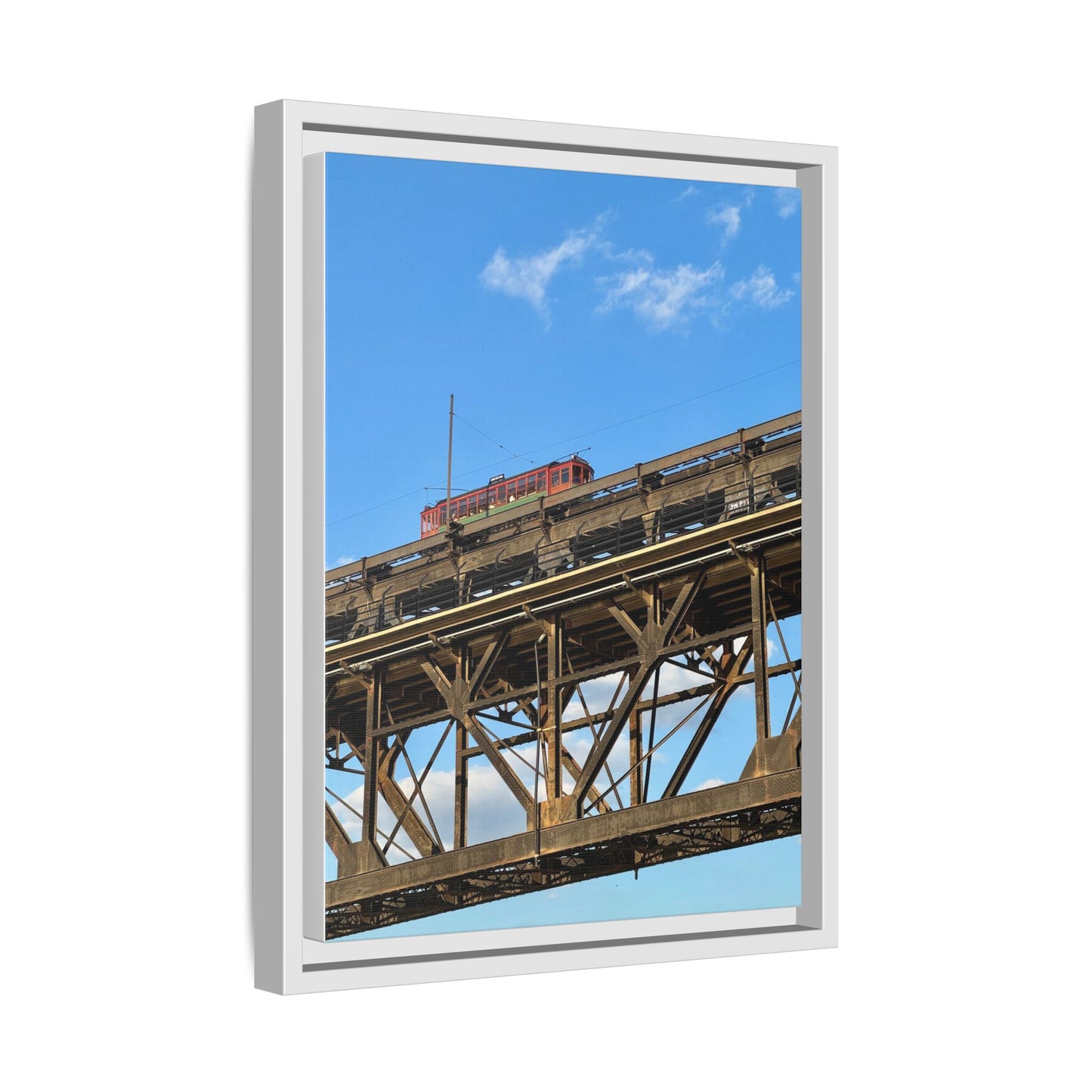Framed Art Print, Vibrant Wall Decor for Home or Office, Gift for Train Lovers, Urban Landscape Art, Modern Decor