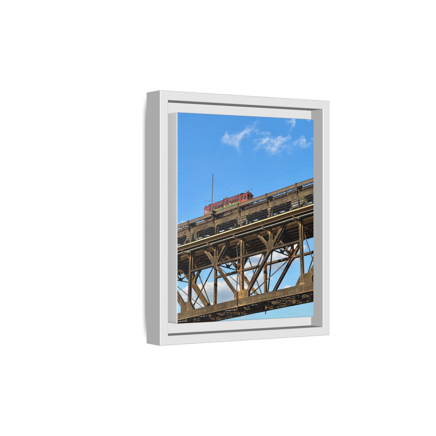 Framed Art Print, Vibrant Wall Decor for Home or Office, Gift for Train Lovers, Urban Landscape Art, Modern Decor