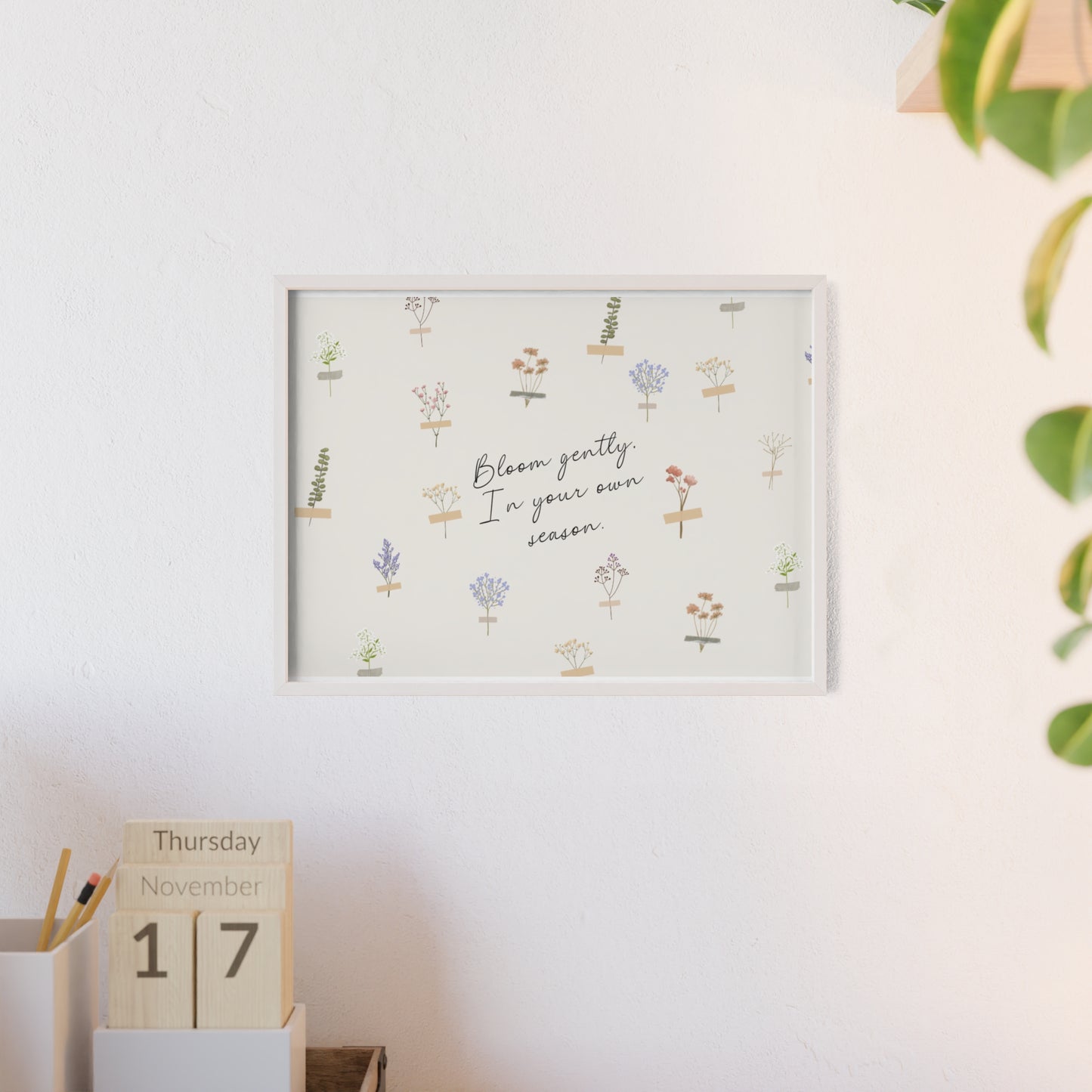 Bloom Gently Framed Floral Poster