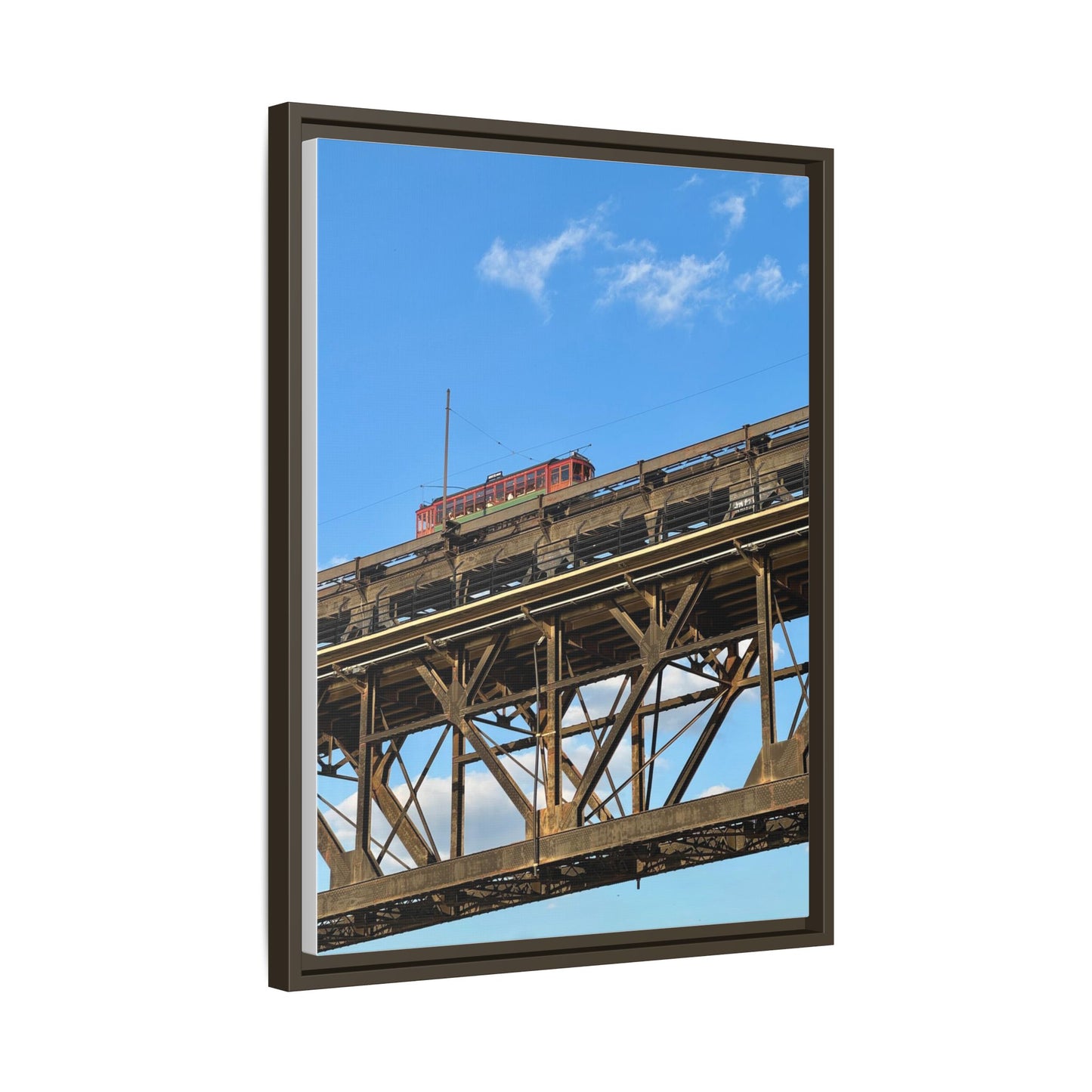 Framed Art Print, Vibrant Wall Decor for Home or Office, Gift for Train Lovers, Urban Landscape Art, Modern Decor