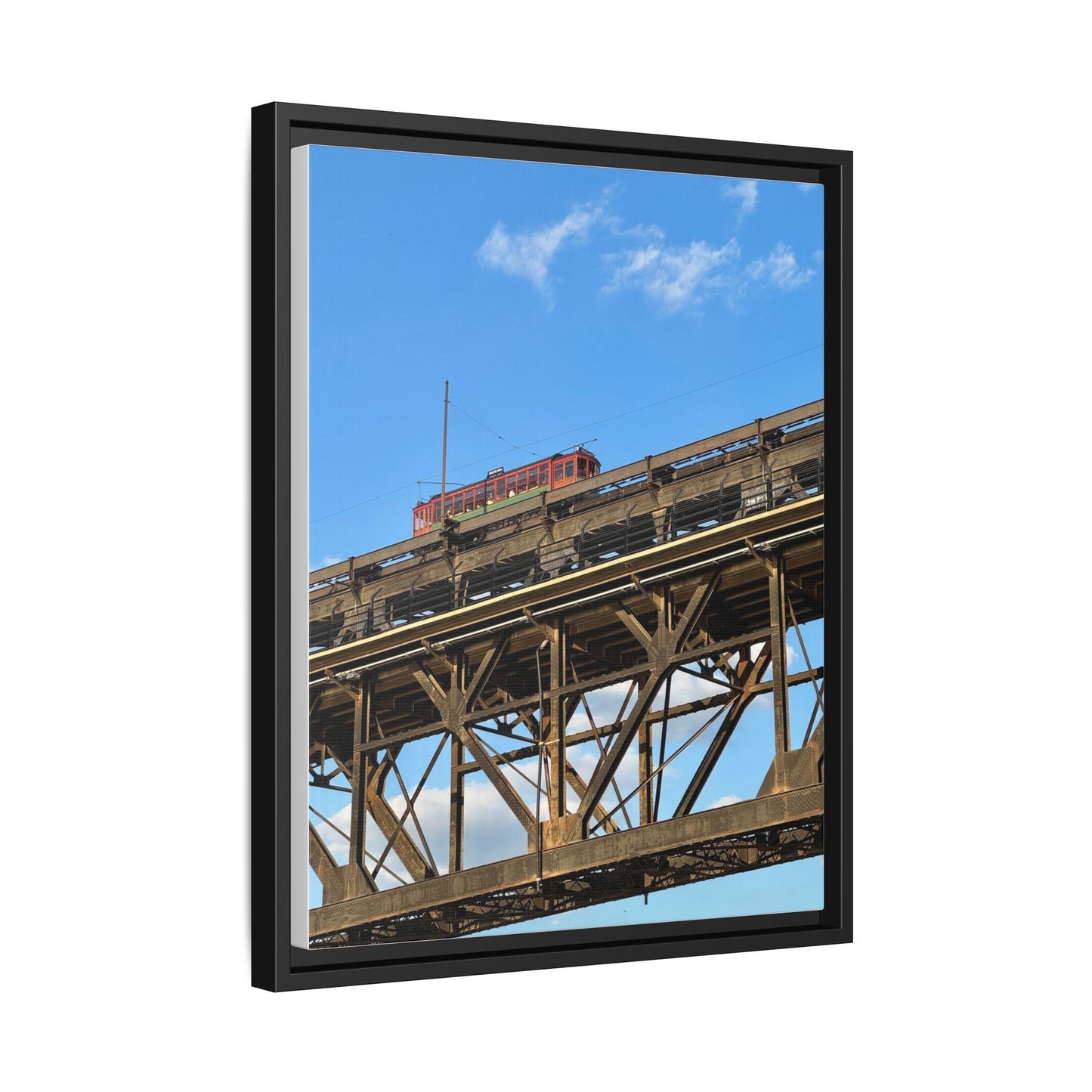 Framed Art Print, Vibrant Wall Decor for Home or Office, Gift for Train Lovers, Urban Landscape Art, Modern Decor