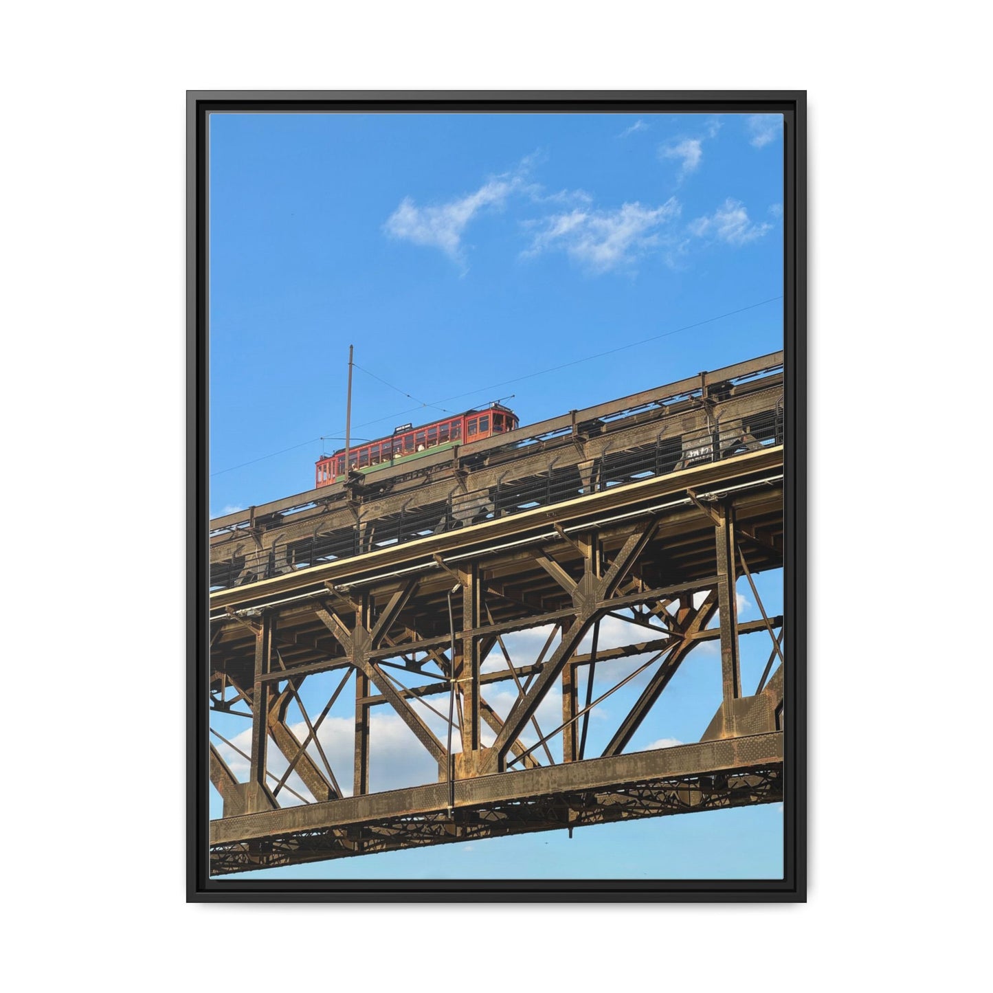 Framed Art Print, Vibrant Wall Decor for Home or Office, Gift for Train Lovers, Urban Landscape Art, Modern Decor