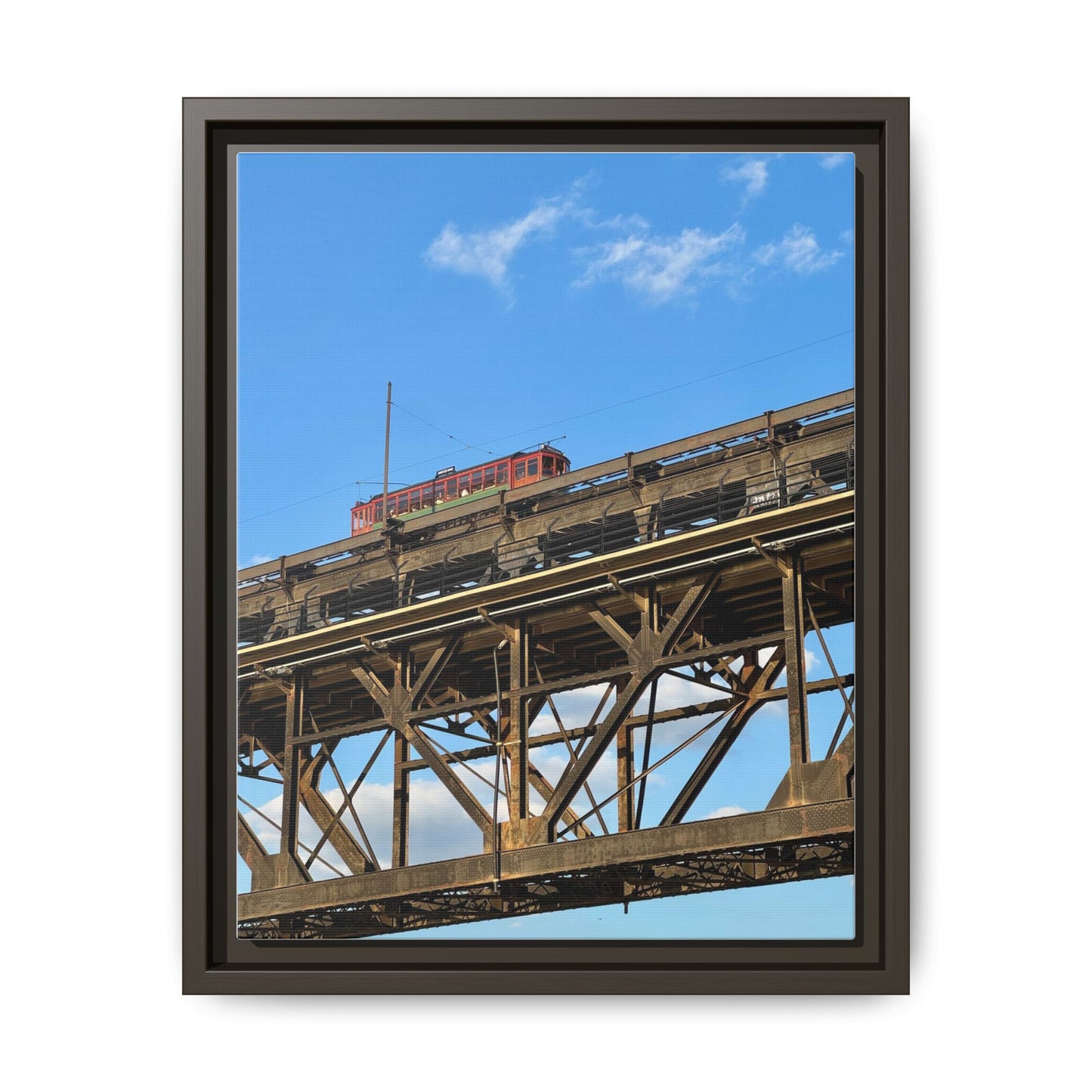 Framed Art Print, Vibrant Wall Decor for Home or Office, Gift for Train Lovers, Urban Landscape Art, Modern Decor