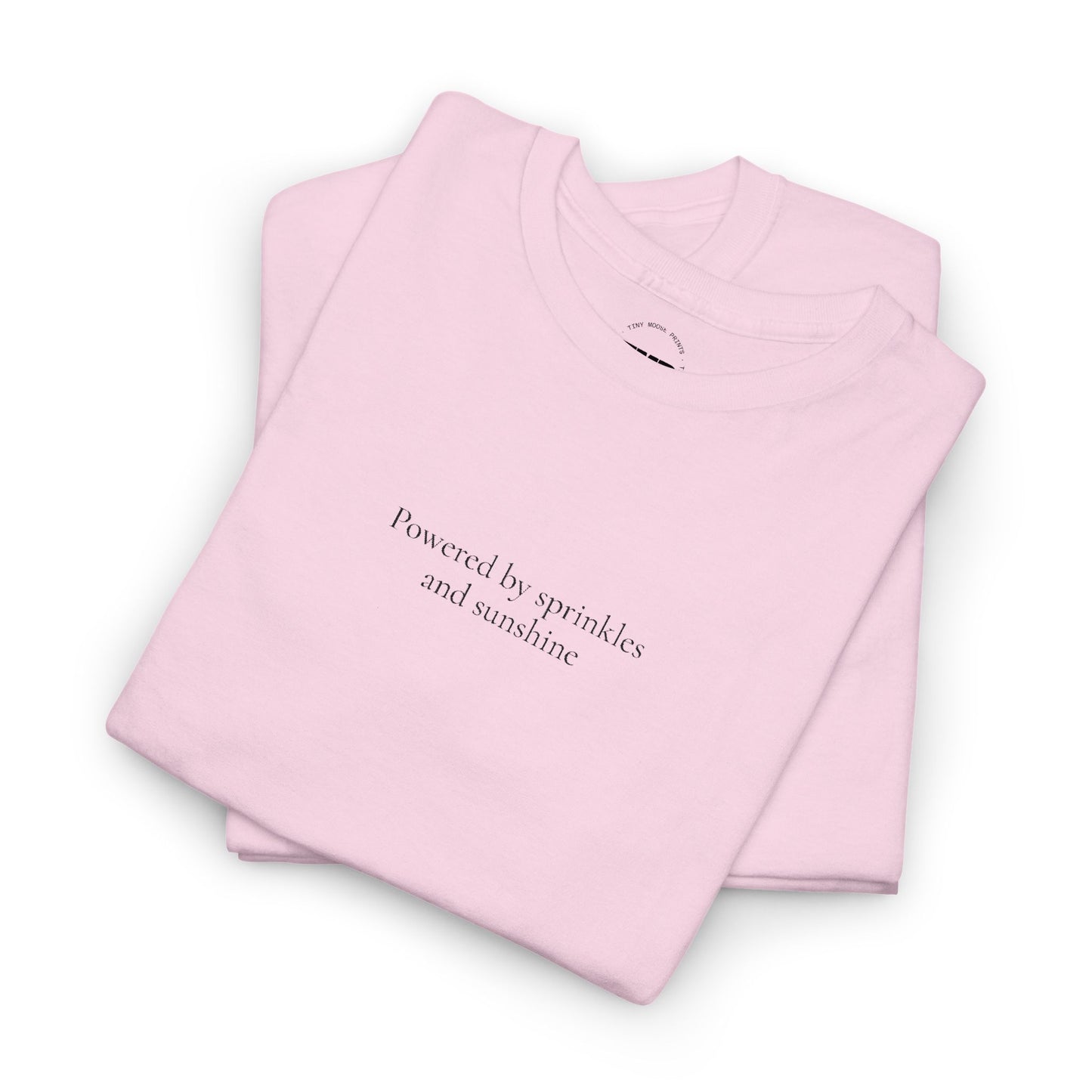 Powered by Sprinkles and Sunshine Unisex Heavy Cotton Tee, Inspirational T-Shirt, Everyday Comfort