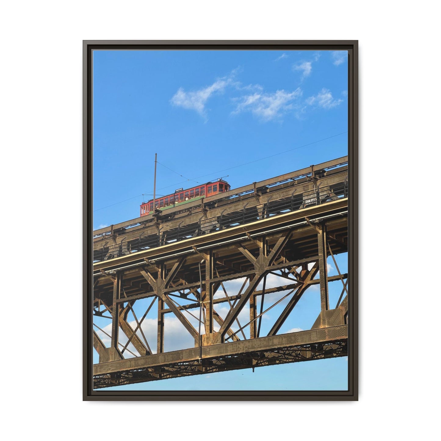 Framed Art Print, Vibrant Wall Decor for Home or Office, Gift for Train Lovers, Urban Landscape Art, Modern Decor