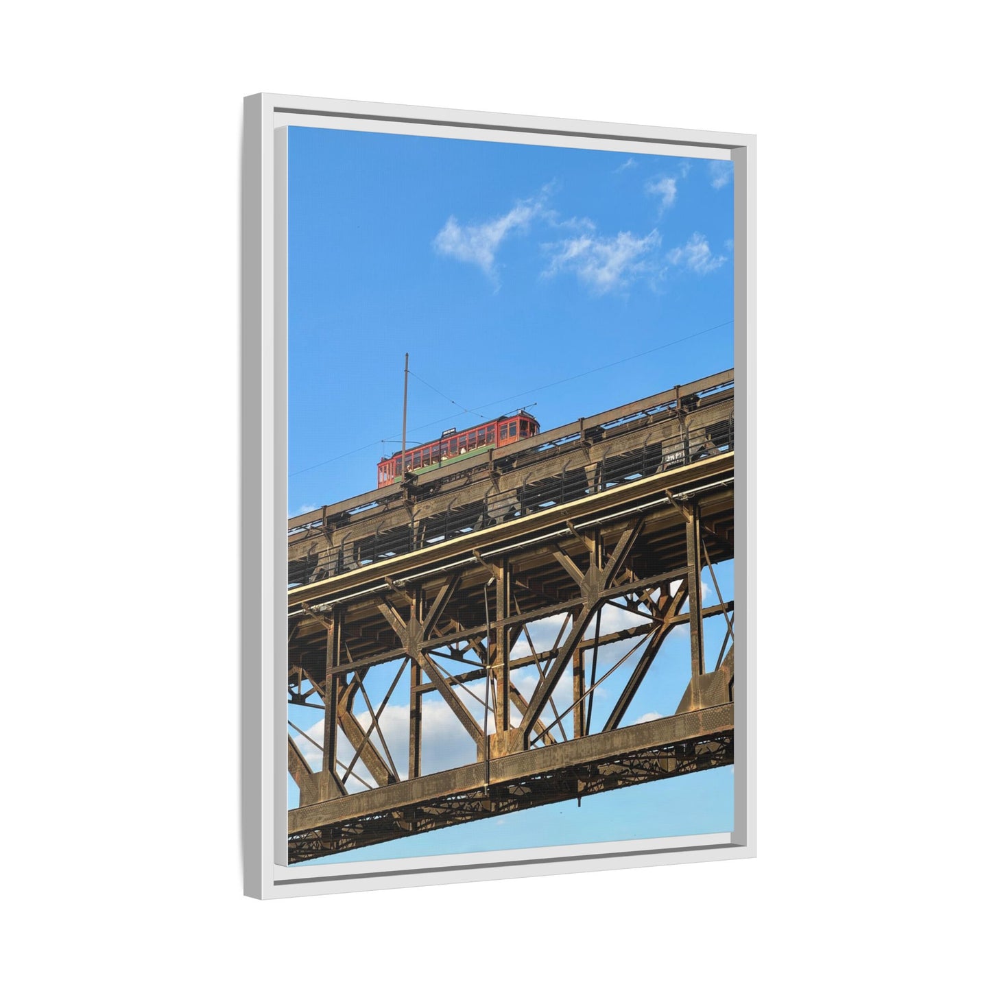 Framed Art Print, Vibrant Wall Decor for Home or Office, Gift for Train Lovers, Urban Landscape Art, Modern Decor
