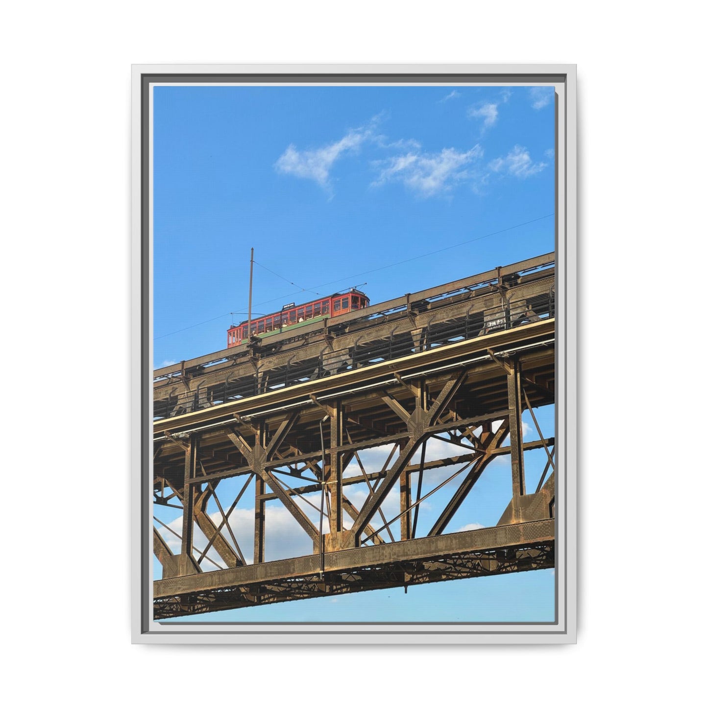 Framed Art Print, Vibrant Wall Decor for Home or Office, Gift for Train Lovers, Urban Landscape Art, Modern Decor