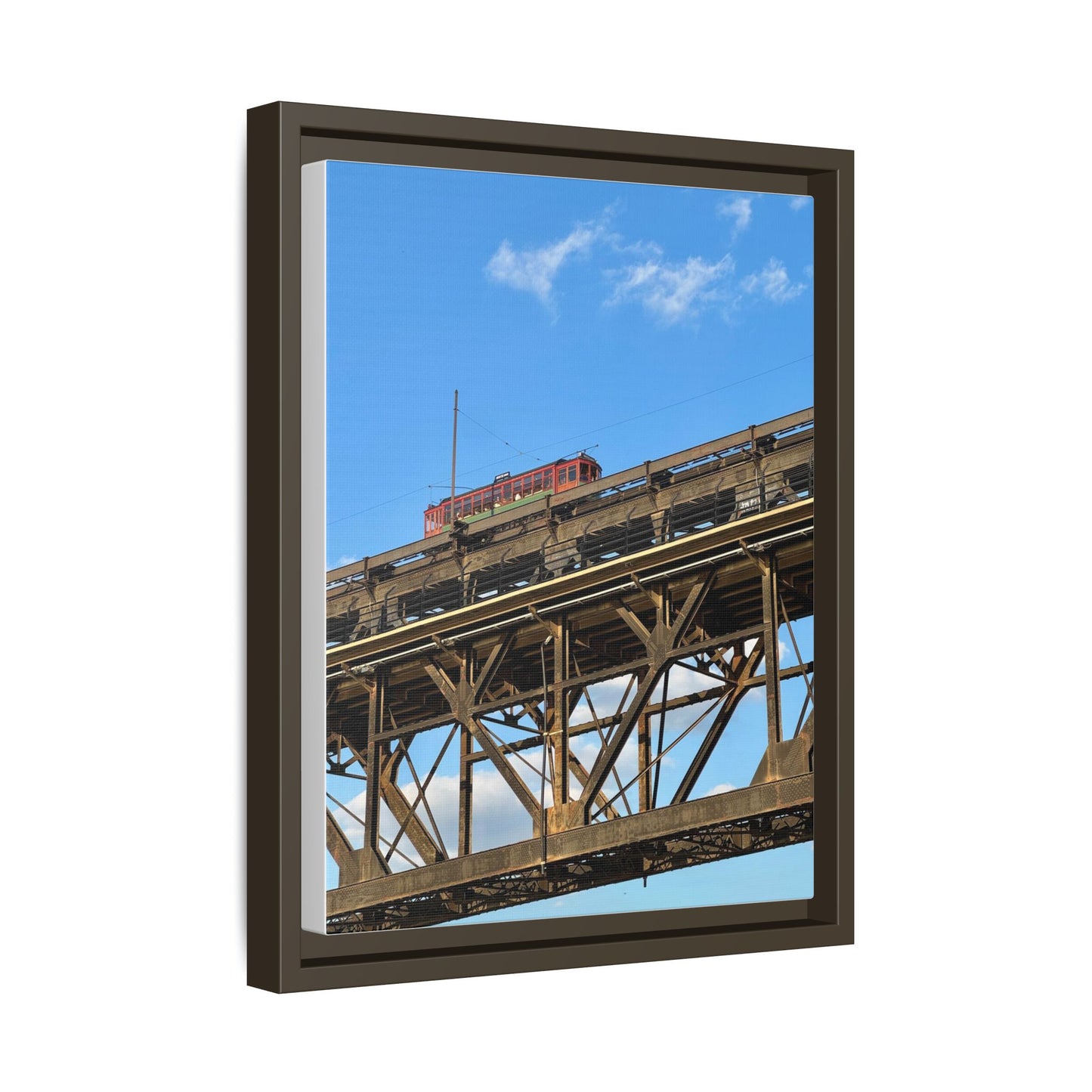 Framed Art Print, Vibrant Wall Decor for Home or Office, Gift for Train Lovers, Urban Landscape Art, Modern Decor