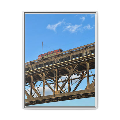 Framed Art Print, Vibrant Wall Decor for Home or Office, Gift for Train Lovers, Urban Landscape Art, Modern Decor