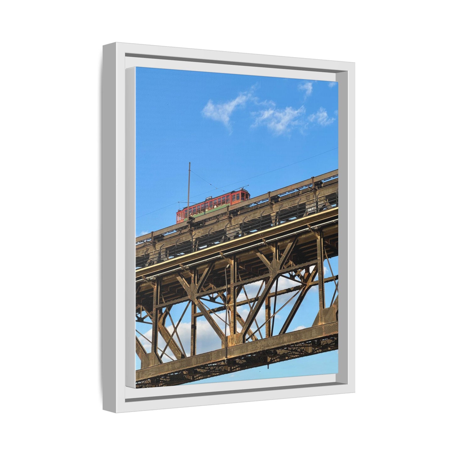 Framed Art Print, Vibrant Wall Decor for Home or Office, Gift for Train Lovers, Urban Landscape Art, Modern Decor