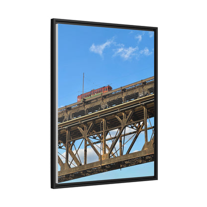 Framed Art Print, Vibrant Wall Decor for Home or Office, Gift for Train Lovers, Urban Landscape Art, Modern Decor