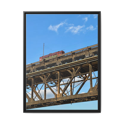 Framed Art Print, Vibrant Wall Decor for Home or Office, Gift for Train Lovers, Urban Landscape Art, Modern Decor