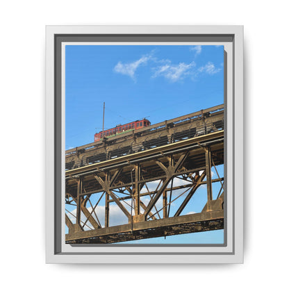 Framed Art Print, Vibrant Wall Decor for Home or Office, Gift for Train Lovers, Urban Landscape Art, Modern Decor