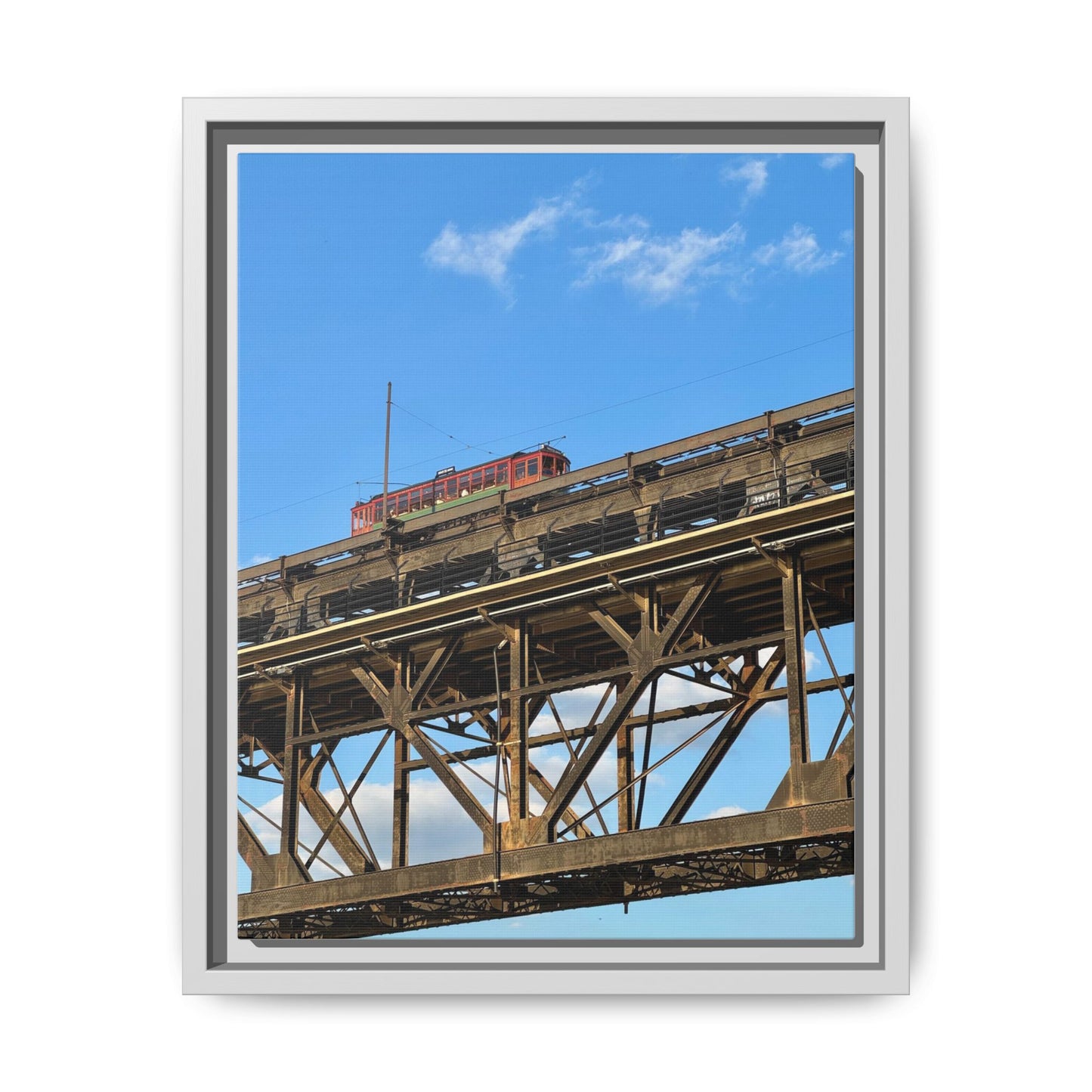 Framed Art Print, Vibrant Wall Decor for Home or Office, Gift for Train Lovers, Urban Landscape Art, Modern Decor