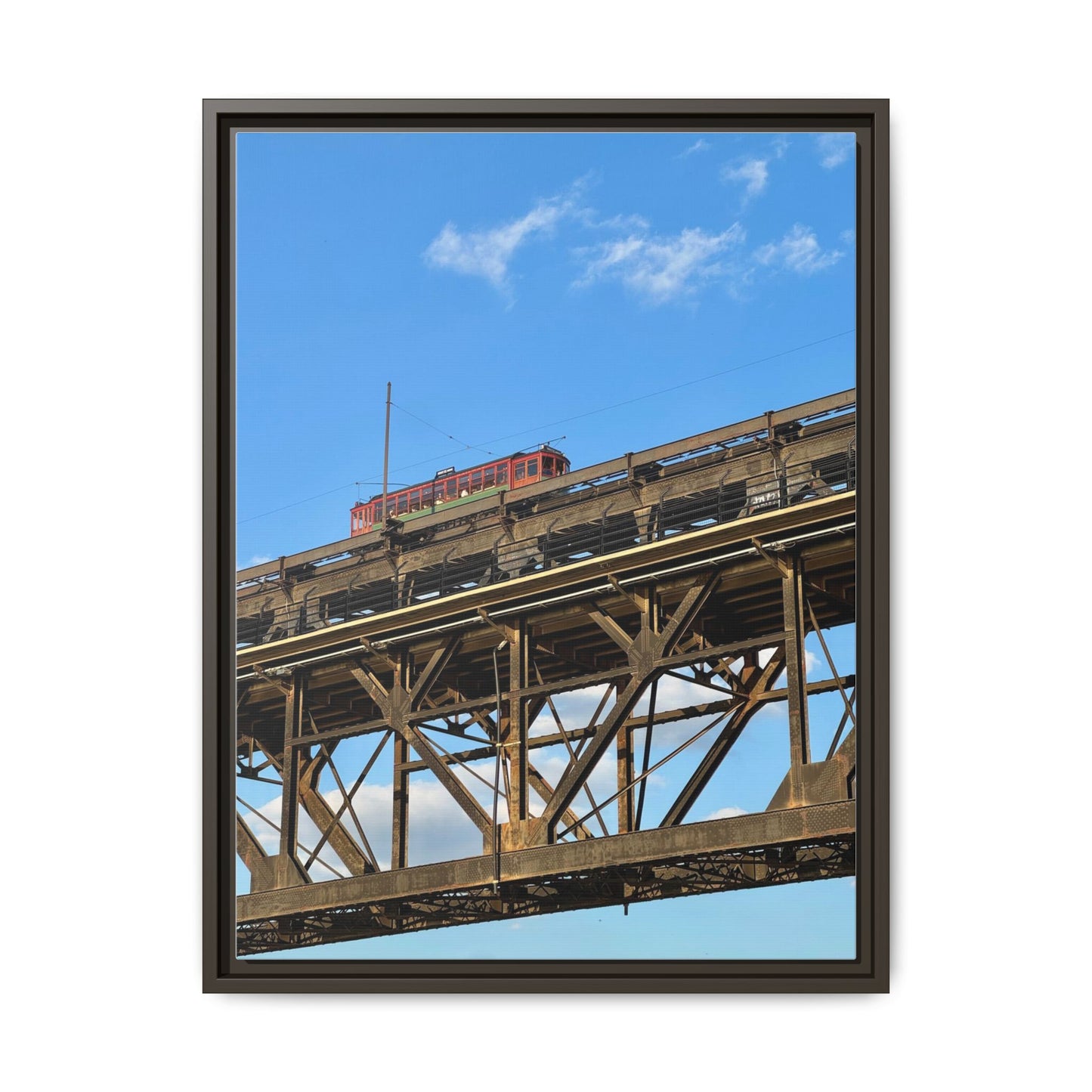Framed Art Print, Vibrant Wall Decor for Home or Office, Gift for Train Lovers, Urban Landscape Art, Modern Decor
