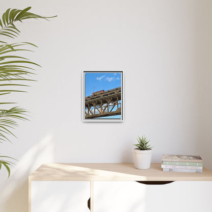 Framed Art Print, Vibrant Wall Decor for Home or Office, Gift for Train Lovers, Urban Landscape Art, Modern Decor