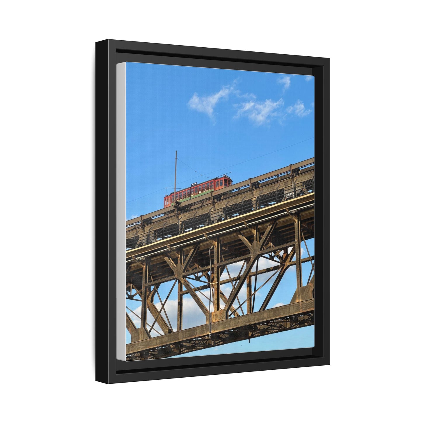 Framed Art Print, Vibrant Wall Decor for Home or Office, Gift for Train Lovers, Urban Landscape Art, Modern Decor