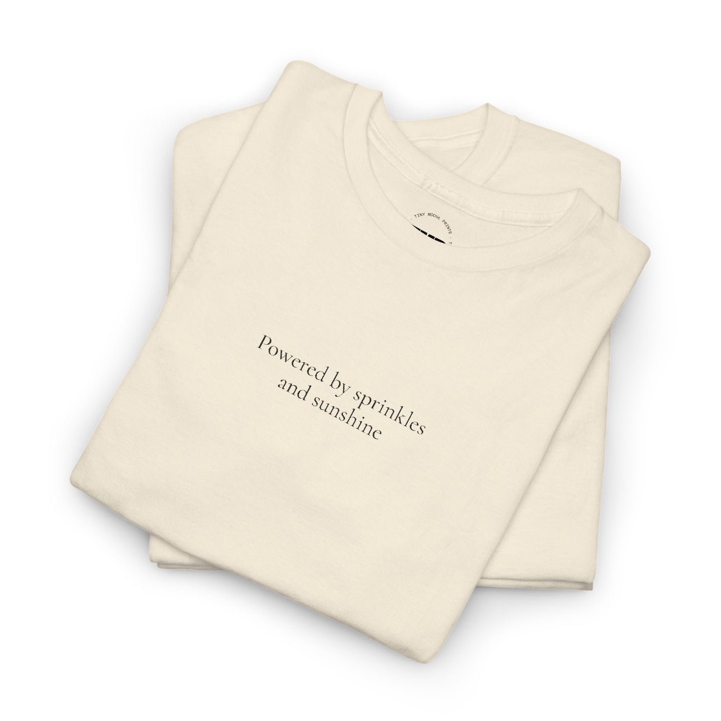 Powered by Sprinkles and Sunshine Unisex Heavy Cotton Tee, Inspirational T-Shirt, Everyday Comfort