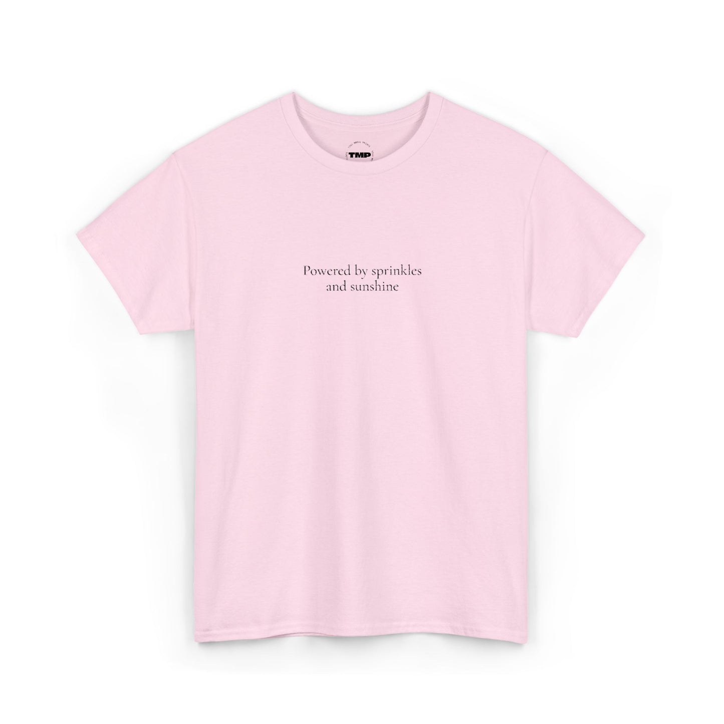 Powered by Sprinkles and Sunshine Unisex Heavy Cotton Tee, Inspirational T-Shirt, Everyday Comfort