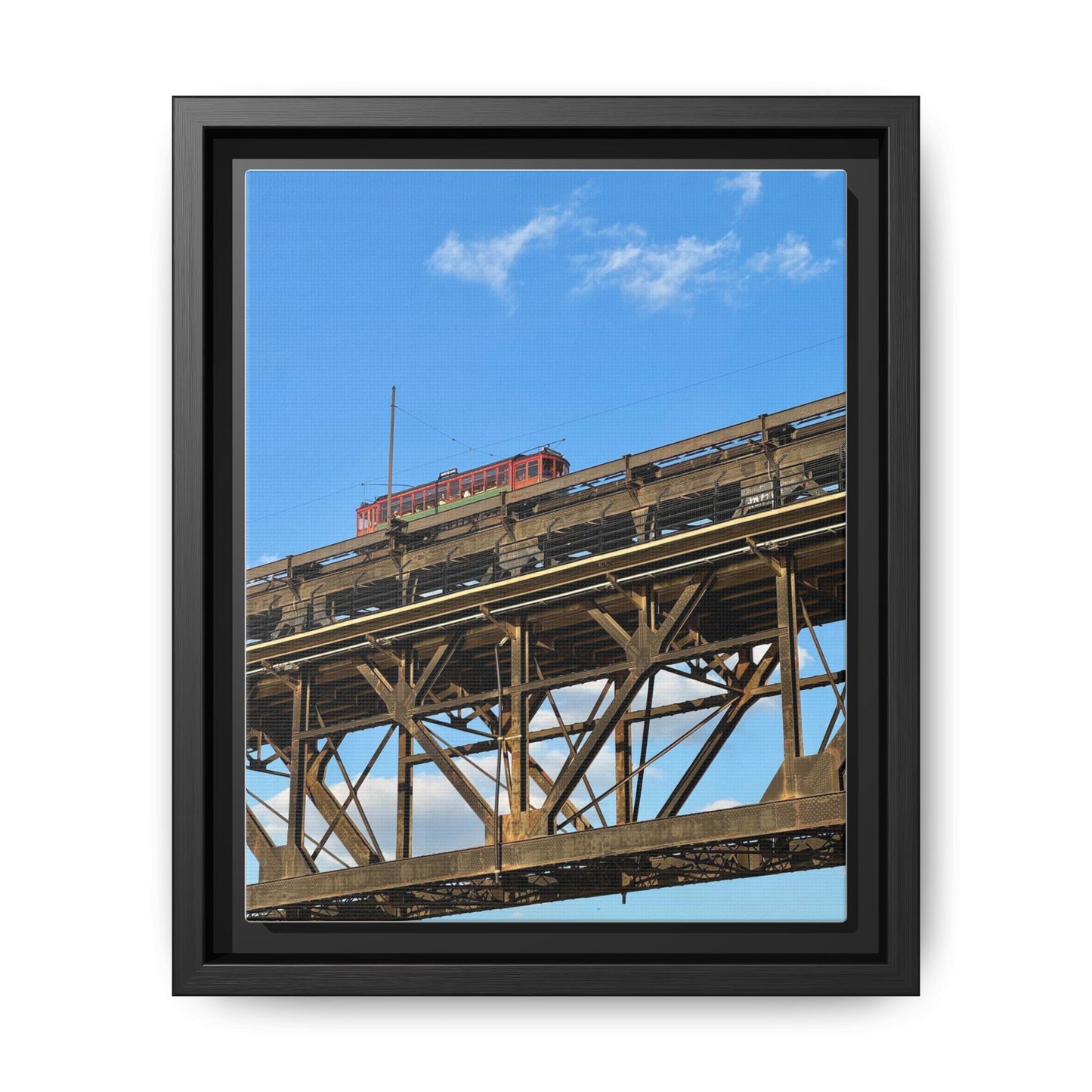 Framed Art Print, Vibrant Wall Decor for Home or Office, Gift for Train Lovers, Urban Landscape Art, Modern Decor